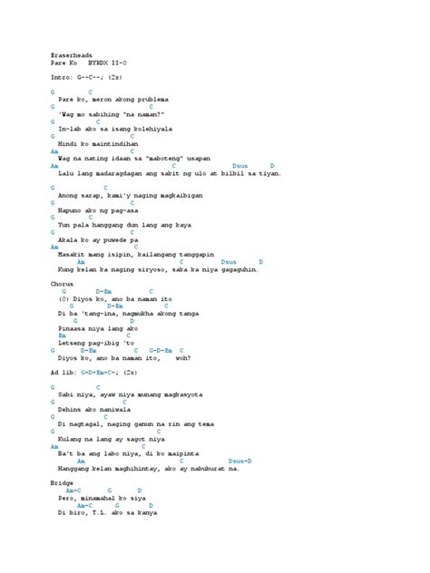 pare ko platinum number|PARE KO CHORDS by Eraserheads @ Ultimate.
